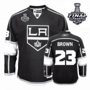 Men's Reebok Los Angeles Kings 23 Dustin Brown Black Home 2014 Stanley Cup Jersey - Authentic Men's Reebok Los Angeles Kings 23 Dustin Brown Black Home 2014 Stanley Cup Jersey - Authentic