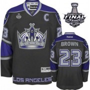 Men's Reebok Los Angeles Kings 23 Dustin Brown Black Third 2014 Stanley Cup Jersey - Authentic Men's Reebok Los Angeles Kings 23 Dustin Brown Black Third 2014 Stanley Cup Jersey - Authentic