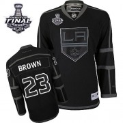 Men's Reebok Los Angeles Kings 23 Dustin Brown Black Ice 2014 Stanley Cup Jersey - Authentic Men's Reebok Los Angeles Kings 23 Dustin Brown Black Ice 2014 Stanley Cup Jersey - Authentic