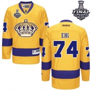 Men's Reebok Los Angeles Kings 74 Dwight King Gold Third 2014 Stanley Cup Jersey - Premier
