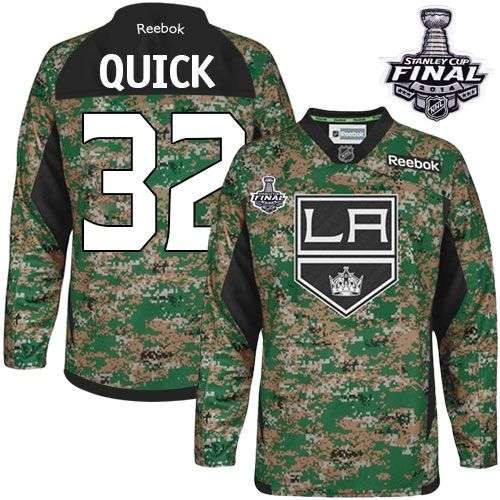 Youth Reebok Los Angeles Kings 32 Jonathan Quick Camo Veterans Day Practice 2014 Stanley Cup Jersey - Premier Youth Reebok Los Angeles Kings 32 Jonathan Quick Camo Veterans Day Practice 2014 Stanley Cup Jersey - Premier