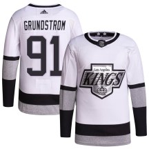 Youth Adidas Los Angeles Kings Carl Grundstrom White 2021/22 Alternate Primegreen Pro Player Jersey - Authentic