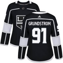 Women's Adidas Los Angeles Kings Carl Grundstrom Black Home Jersey - Authentic
