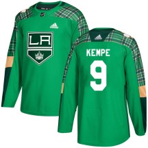 Men's Adidas Los Angeles Kings Adrian Kempe Green St. Patrick's Day Practice Jersey - Authentic