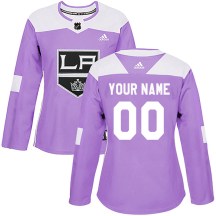 Women's Adidas Los Angeles Kings Custom Purple Fights Cancer Practice Jersey - Authentic