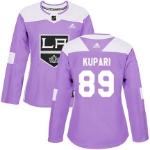 Women's Adidas Los Angeles Kings Rasmus Kupari Purple Fights Cancer Practice Jersey - Authentic