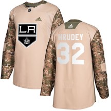 Men's Adidas Los Angeles Kings Kelly Hrudey Camo Veterans Day Practice Jersey - Authentic