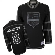 Men's Reebok Los Angeles Kings 8 Drew Doughty Black Ice Jersey - Authentic