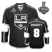 Men's Reebok Los Angeles Kings 8 Drew Doughty Black Home 2014 Stanley Cup Jersey - Authentic