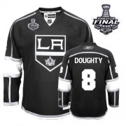 Men's Reebok Los Angeles Kings 8 Drew Doughty Black Home 2014 Stanley Cup Jersey - Premier