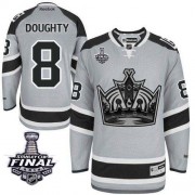 Men's Reebok Los Angeles Kings 8 Drew Doughty Grey 2014 Stadium Series 2014 Stanley Cup Jersey - Premier