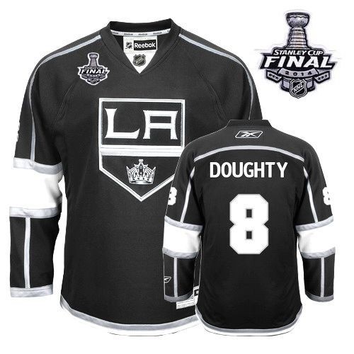 Youth Reebok Los Angeles Kings 8 Drew Doughty Black Home 2014 Stanley Cup Jersey - Premier Youth Reebok Los Angeles Kings 8 Drew Doughty Black Home 2014 Stanley Cup Jersey - Premier