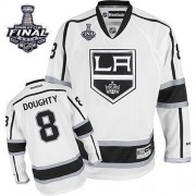Youth Reebok Los Angeles Kings 8 Drew Doughty White Away 2014 Stanley Cup Jersey - Authentic