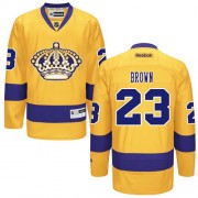 Youth Reebok Los Angeles Kings 23 Dustin Brown Gold Third Jersey - Authentic