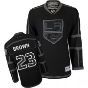 Men's Reebok Los Angeles Kings 23 Dustin Brown Black Ice Jersey - Authentic