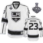 Men's Reebok Los Angeles Kings 23 Dustin Brown White Away 2014 Stanley Cup Jersey - Premier