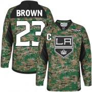 Youth Reebok Los Angeles Kings 23 Dustin Brown Camo Veterans Day Practice Jersey - Authentic