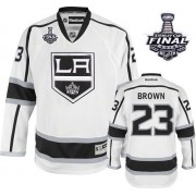 Youth Reebok Los Angeles Kings 23 Dustin Brown White Away 2014 Stanley Cup Jersey - Authentic