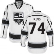 Men's Reebok Los Angeles Kings 74 Dwight King White Away Jersey - Authentic