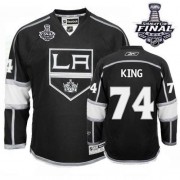 Men's Reebok Los Angeles Kings 74 Dwight King Black Home 2014 Stanley Cup Jersey - Authentic