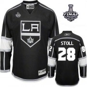 Men's Reebok Los Angeles Kings 28 Jarret Stoll Black Home 2014 Stanley Cup Jersey - Authentic