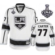 Men's Reebok Los Angeles Kings 77 Jeff Carter White Away 2014 Stanley Cup Jersey - Authentic