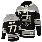 Men's Old Time Hockey Los Angeles Kings 77 Jeff Carter Black Sawyer Hooded Sweatshirt Jersey - Authentic