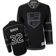 Men's Reebok Los Angeles Kings 32 Jonathan Quick Black Ice Jersey - Authentic