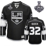 Men's Reebok Los Angeles Kings 32 Jonathan Quick Black Home 2014 Stanley Cup Jersey - Authentic