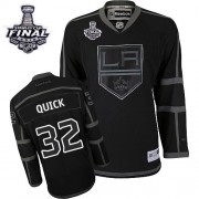 Men's Reebok Los Angeles Kings 32 Jonathan Quick Black Ice 2014 Stanley Cup Jersey - Authentic
