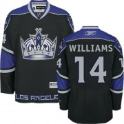 Men's Reebok Los Angeles Kings 14 Justin Williams Black Third Jersey - Authentic