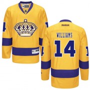 Men's Reebok Los Angeles Kings 14 Justin Williams Gold Third Jersey - Premier