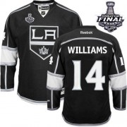 Men's Reebok Los Angeles Kings 14 Justin Williams Black Home 2014 Stanley Cup Jersey - Premier