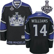 Men's Reebok Los Angeles Kings 14 Justin Williams Black Third 2014 Stanley Cup Jersey - Authentic