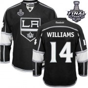 Youth Reebok Los Angeles Kings 14 Justin Williams Black Home 2014 Stanley Cup Jersey - Premier