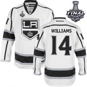 Youth Reebok Los Angeles Kings 14 Justin Williams White Away 2014 Stanley Cup Jersey - Premier