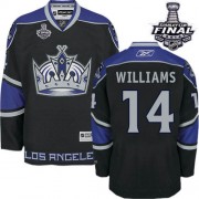 Youth Reebok Los Angeles Kings 14 Justin Williams Black Third 2014 Stanley Cup Jersey - Authentic