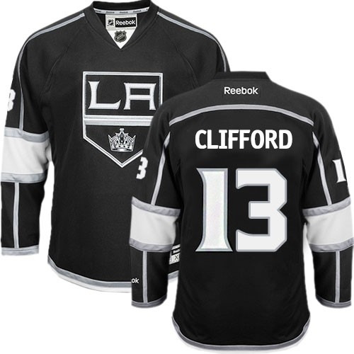 Men's Reebok Los Angeles Kings 13 Kyle Clifford Black Home Jersey - Authentic