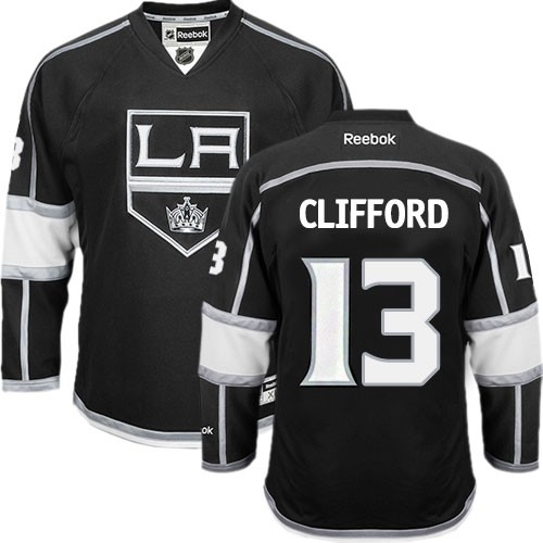 Men's Reebok Los Angeles Kings 13 Kyle Clifford Black Home Jersey - Authentic Men's Reebok Los Angeles Kings 13 Kyle Clifford Black Home Jersey - Authentic