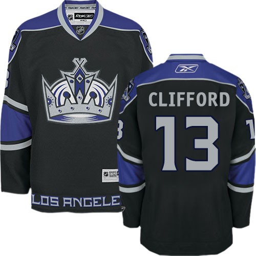 Men's Reebok Los Angeles Kings 13 Kyle Clifford Black Third Jersey - Authentic Men's Reebok Los Angeles Kings 13 Kyle Clifford Black Third Jersey - Authentic