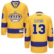 Men's Reebok Los Angeles Kings 13 Kyle Clifford Gold Third Jersey - Authentic