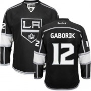 Men's Reebok Los Angeles Kings 12 Marian Gaborik Black Home Jersey - Authentic