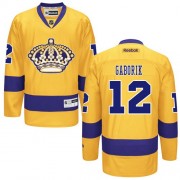 Men's Reebok Los Angeles Kings 12 Marian Gaborik Gold Third Jersey - Premier