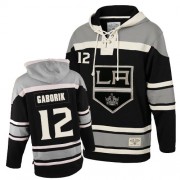 Men's Old Time Hockey Los Angeles Kings 12 Marian Gaborik Black Sawyer Hooded Sweatshirt Jersey - Authentic