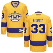 Men's Reebok Los Angeles Kings 33 Marty Mcsorley Gold Third Jersey - Authentic