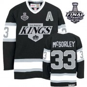 Men's CCM Los Angeles Kings 33 Marty Mcsorley Black Throwback 2014 Stanley Cup Jersey - Premier