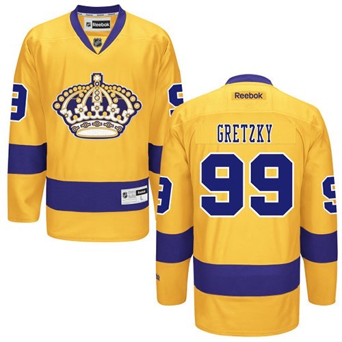 Men's Reebok Los Angeles Kings 99 Wayne Gretzky Gold Third Jersey - Premier Men's Reebok Los Angeles Kings 99 Wayne Gretzky Gold Third Jersey - Premier