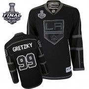 Men's Reebok Los Angeles Kings 99 Wayne Gretzky Black Ice 2014 Stanley Cup Jersey - Authentic