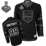 Men's Reebok Los Angeles Kings 99 Wayne Gretzky Black Ice 2014 Stanley Cup Jersey - Premier