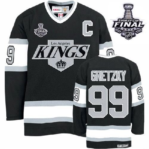 Men's CCM Los Angeles Kings 99 Wayne Gretzky Black Throwback 2014 Stanley Cup Jersey - Premier Men's CCM Los Angeles Kings 99 Wayne Gretzky Black Throwback 2014 Stanley Cup Jersey - Premier